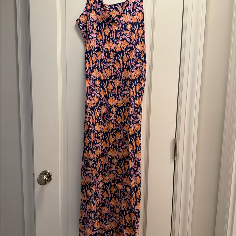 J. Crew Blue and Orange Floral Dress